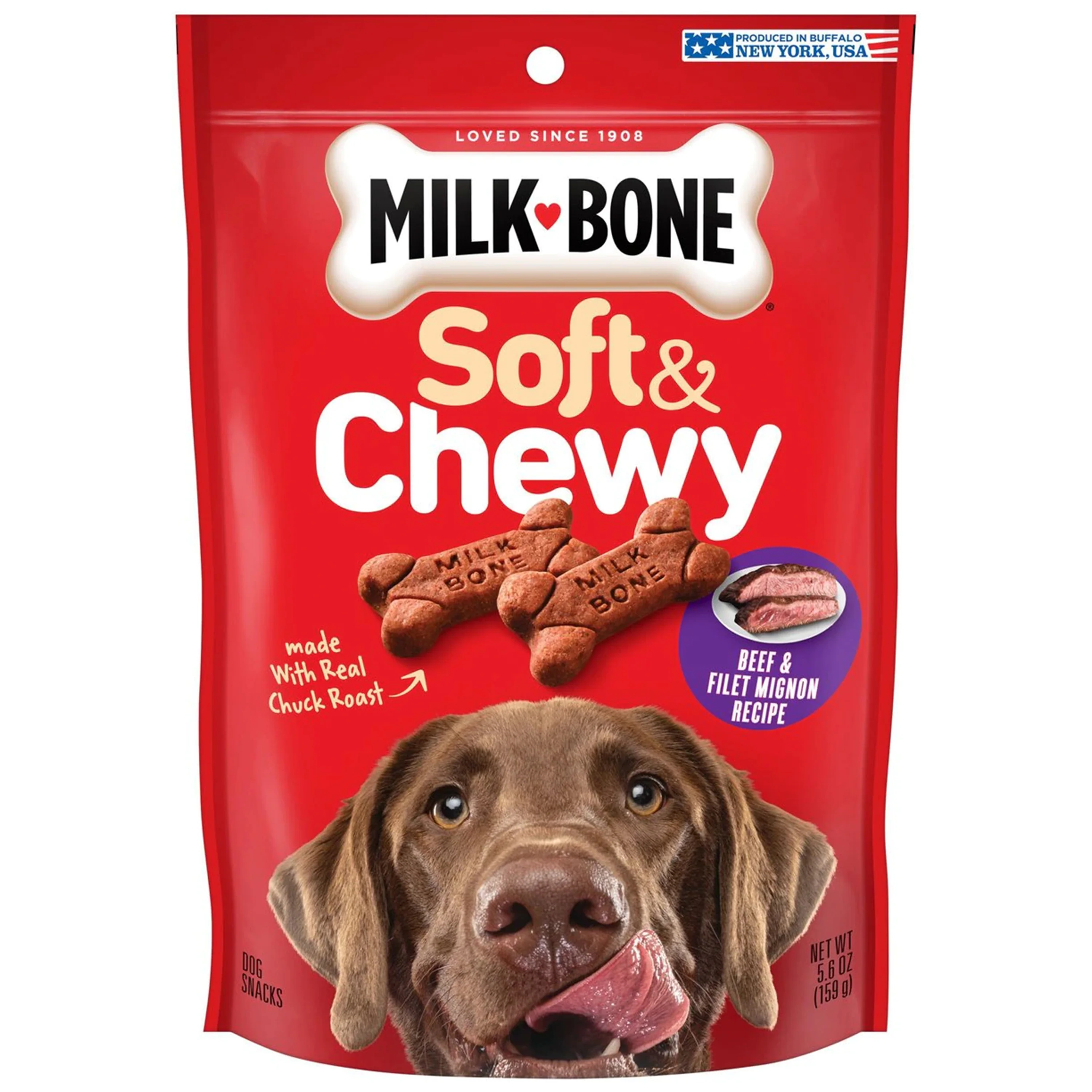 Authentic Milk-Bone Soft Chewy Beef Filet Mignon Dog Treats 5.6-oz Exclusive