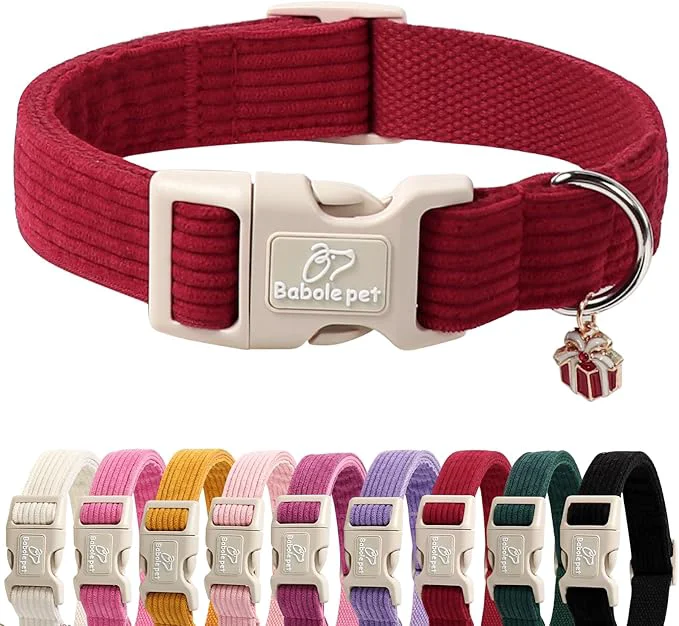 Artisan Cute Corduroy Dog Collar Easy-to-Use