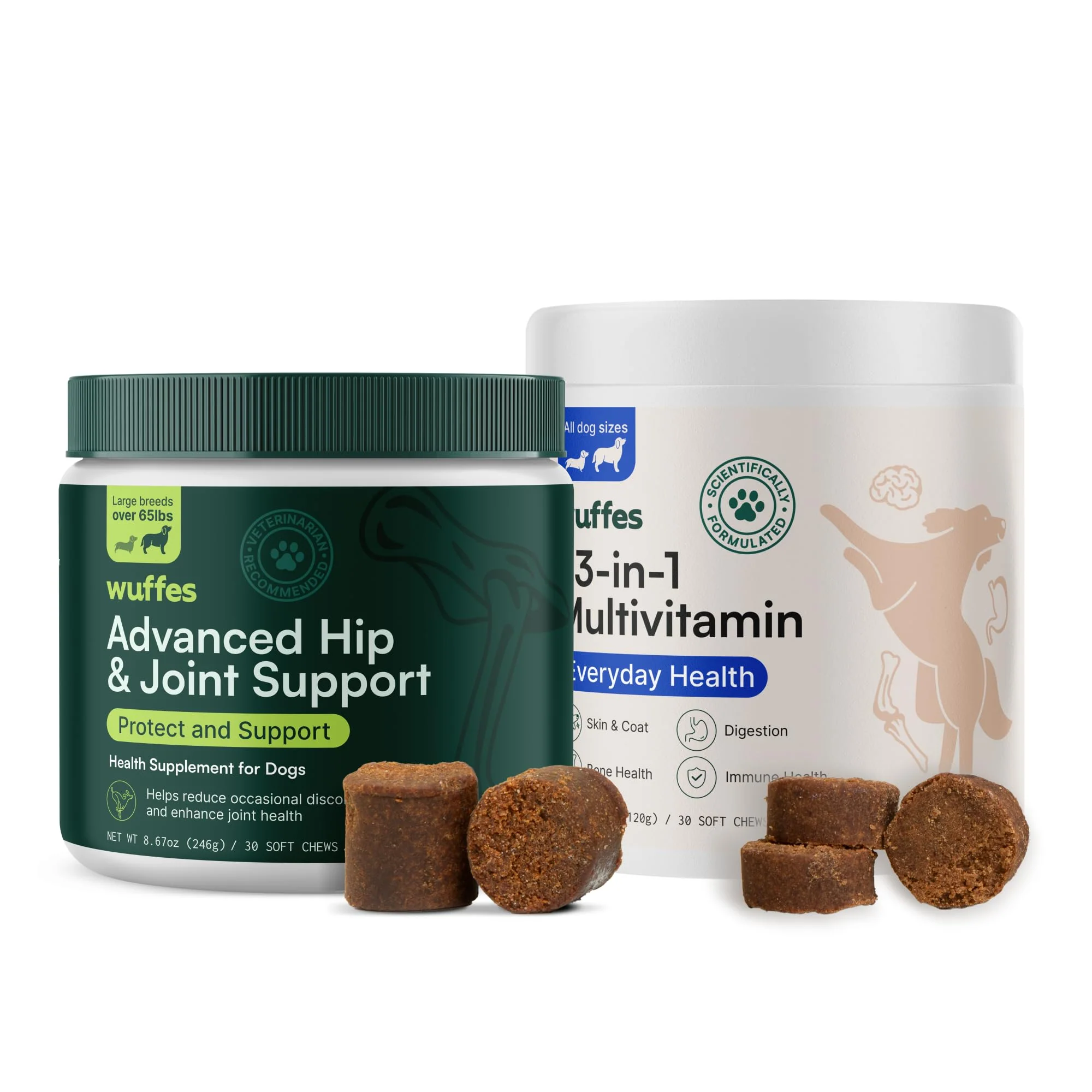 Artisan Wuffes Hip Joint Supplement for Large Breeds 23-in-1 Multivitamin Bundle Trendy