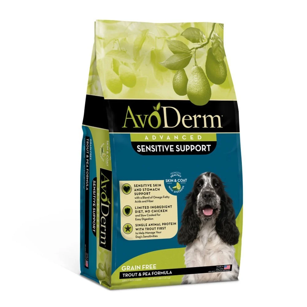 Refined AvoDerm Natural Advanced Sensitive Support Trout Pea Formula Adult Dry Dog Food 4-lb Luxury