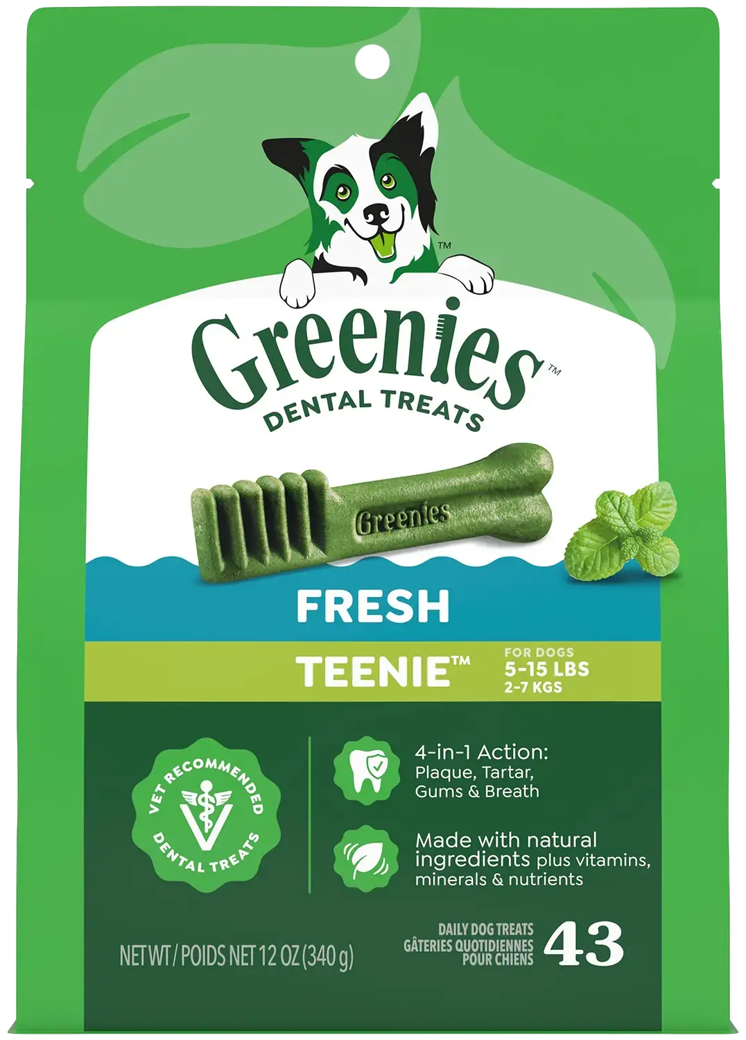 Flexible Greenies Fresh Dog Dental Treats Teenie 12-oz 43 Count Exceptional