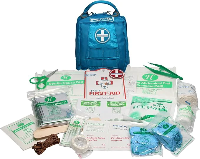 Breathable Kurgo RSG Dog First Aid Kit - Compact Dog First Aid Supplies - MOLLE Compatible Aid Pack - Emergency Pet Survival Gear - Adventure Hiking Dog Med Kit - Quick Access PouchAbout ThisOverview Pure