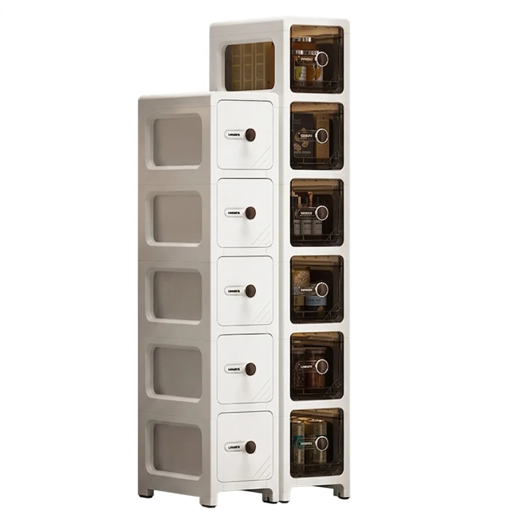 Traditional 6.7 Inch Ultra Narrow Slit Storage Cabinet with Drawers Enhanced