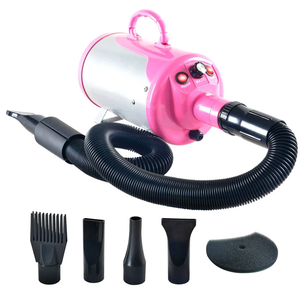 Enhanced SHELANDY Groomer Partner Pet Hair Force Dryer with Heater Pink – 2400W Quiet 7 ft Hose Exceptional