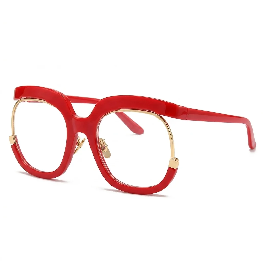 Excellent Women's Trendy Round Frame Oversized Reading Glasses Solid