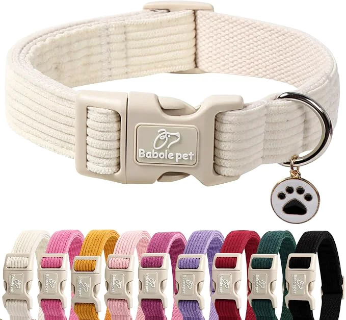 World-Class Cute Corduroy Dog Collar Lightweight