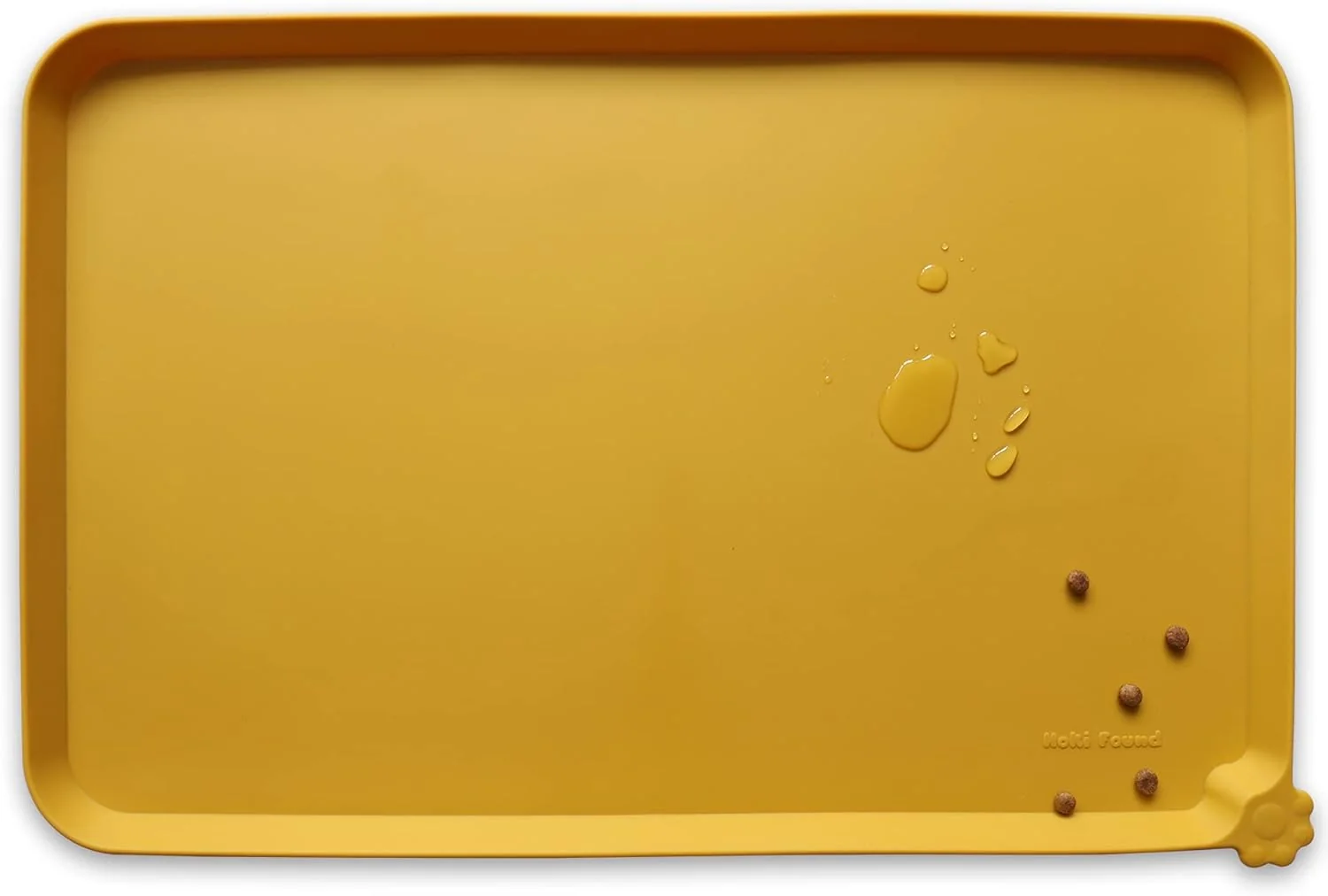 Professional Hoki Found Silicone Pet Food Mats Tray - Dog Pet Cat Feeding Mat - Waterproof Dog Cat Food Mats -Pet Water Mats for Carpet -Honey Environmentally Friendly