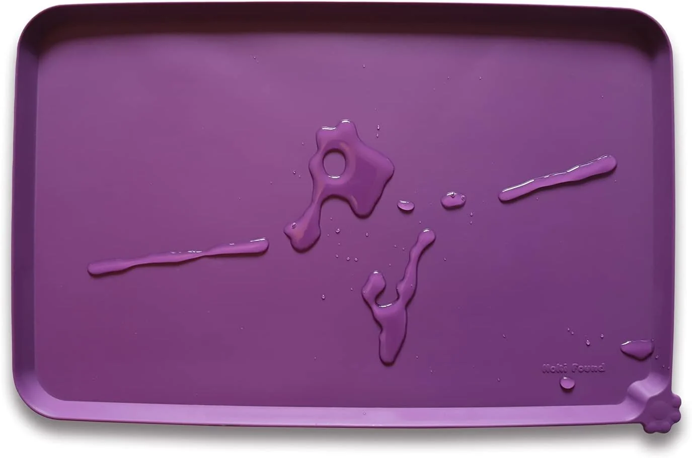 Authentic Hoki Found Silicone Pet Food Mats - Non Slip Dog Cat Bowl Placemats - Waterproof Dog Cat Food Mats for Carpet - Eggplant Recyclable