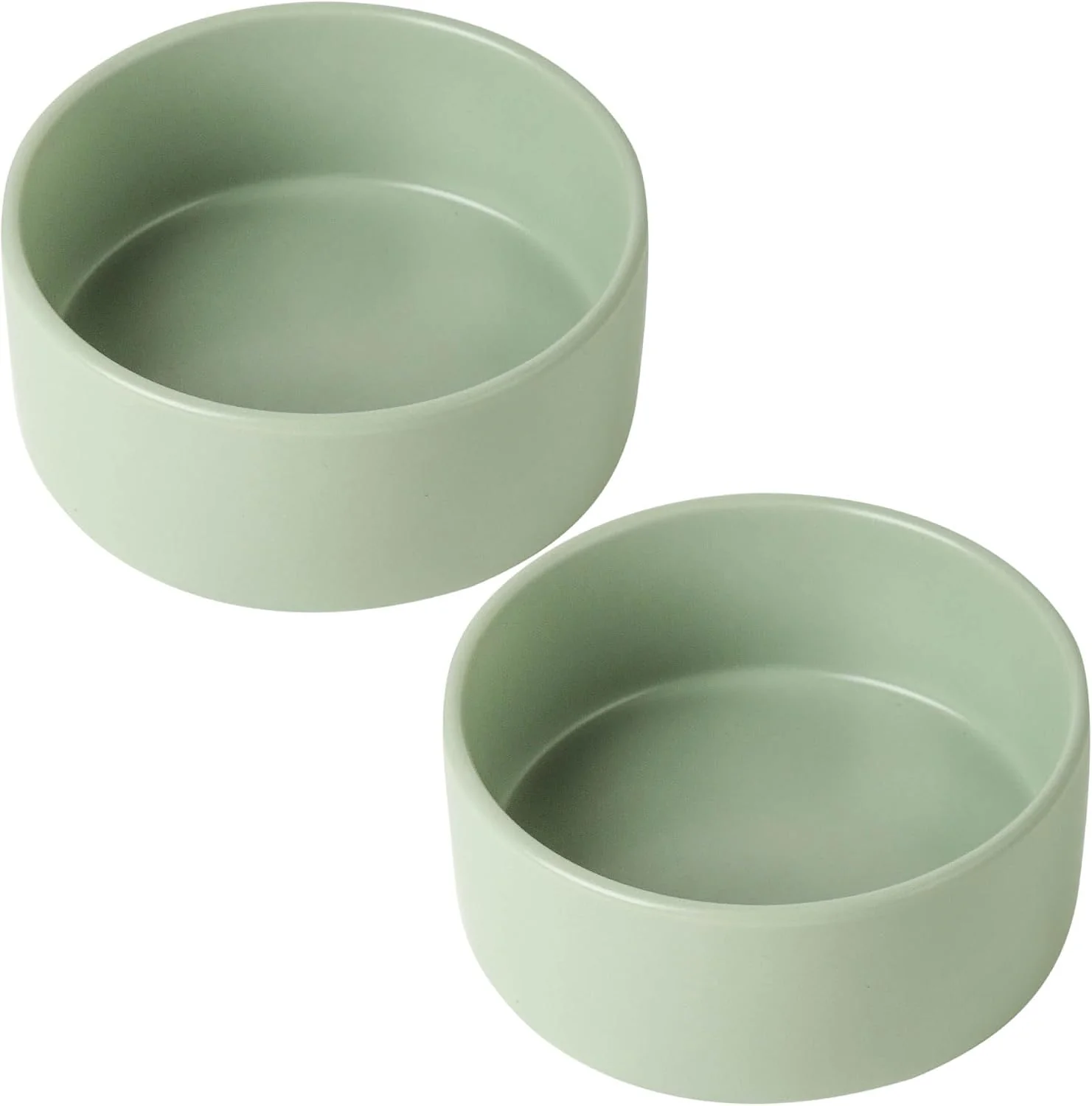 Convenient UBEE Ceramic Dog Bowl Set of 2 5.1 inch Dog Dish Cat Food Bowl for Small Dogs and Large Cat Pet Food Water Dish Feeding Sage Green Smart