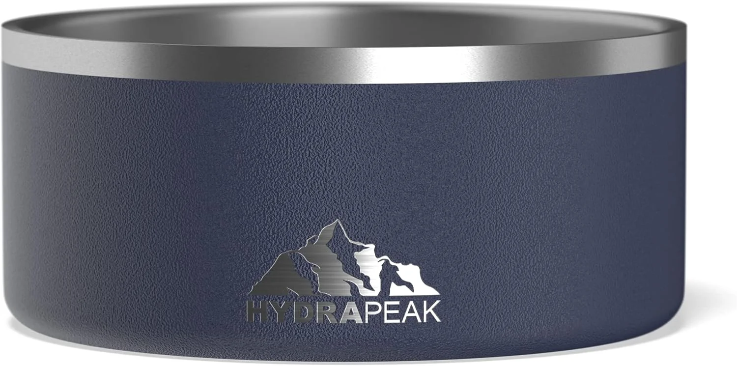 Traditional Hydrapeak Dog Bowl Non Slip Stainless Steel Water and Food Dish Large Sized and Small Dogs 32oz 64oz Multiple Sizes 8 Cup Navy Comfortable