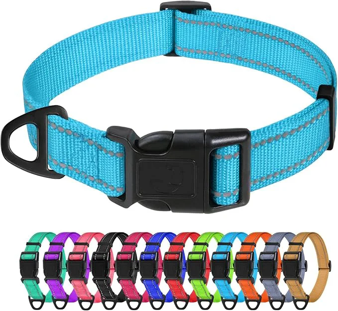 World-Class TagME Reflective Nylon Dog Collars Adjustable Classic Pet Collar Breathable