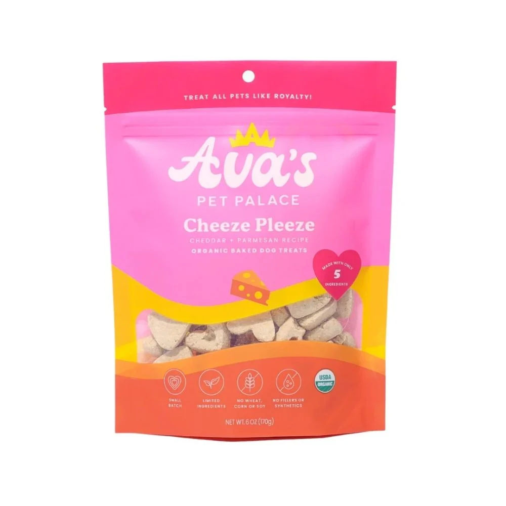 Efficient Ava's Pet Palace Organic Baked Dog Treats - Cheeze Pleeze 6 oz 2-Pack Green