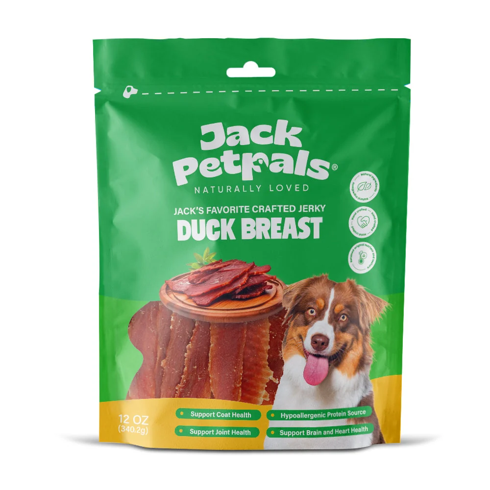 Prestigious Jack PetPals Handcrafted Jerky Duck Breast Dog Treats 12oz Minimalist
