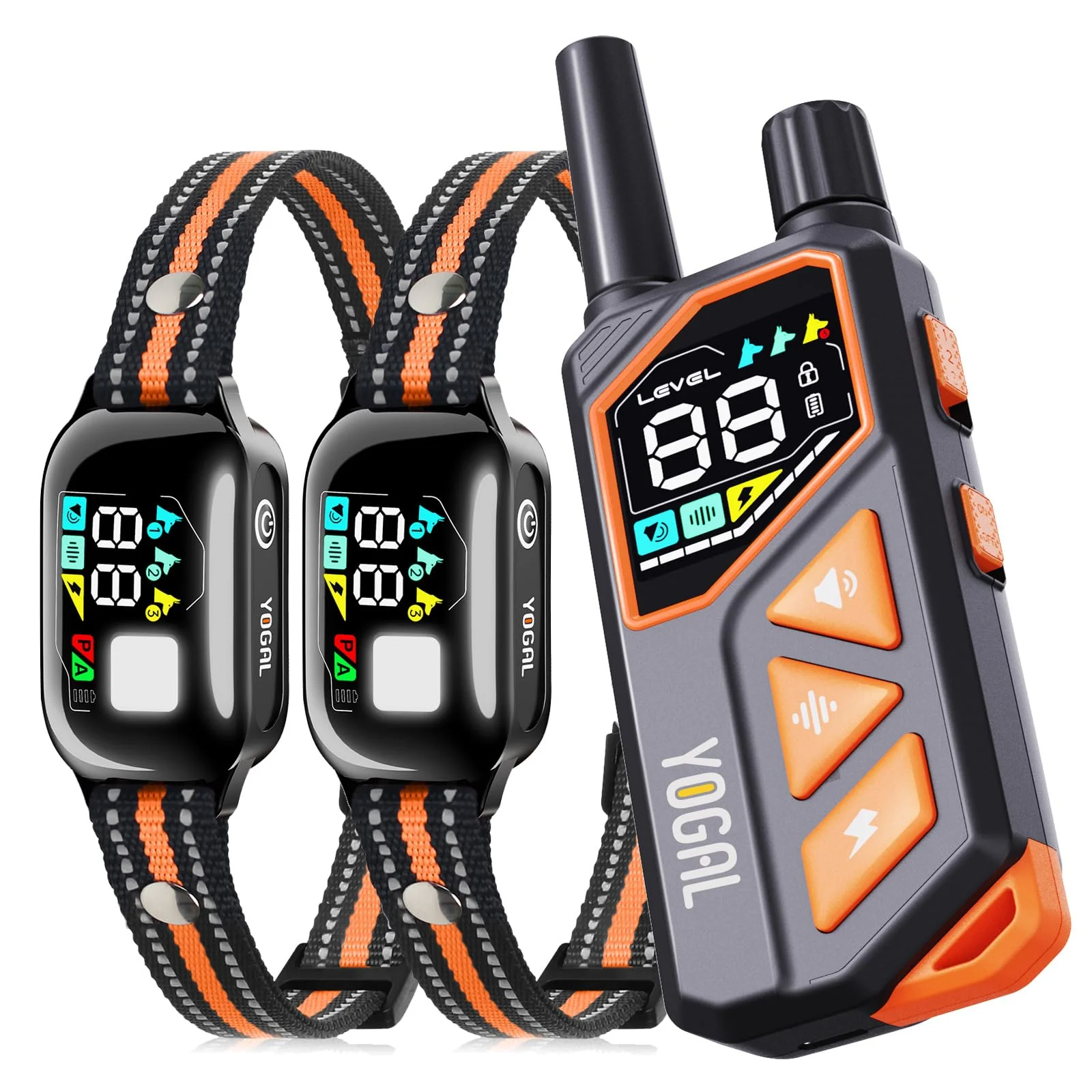 World-Class YOGAL 2-in-1 Dog Collar with Remote Bark Control 3300ft Range IPX7 Waterproof Trendy