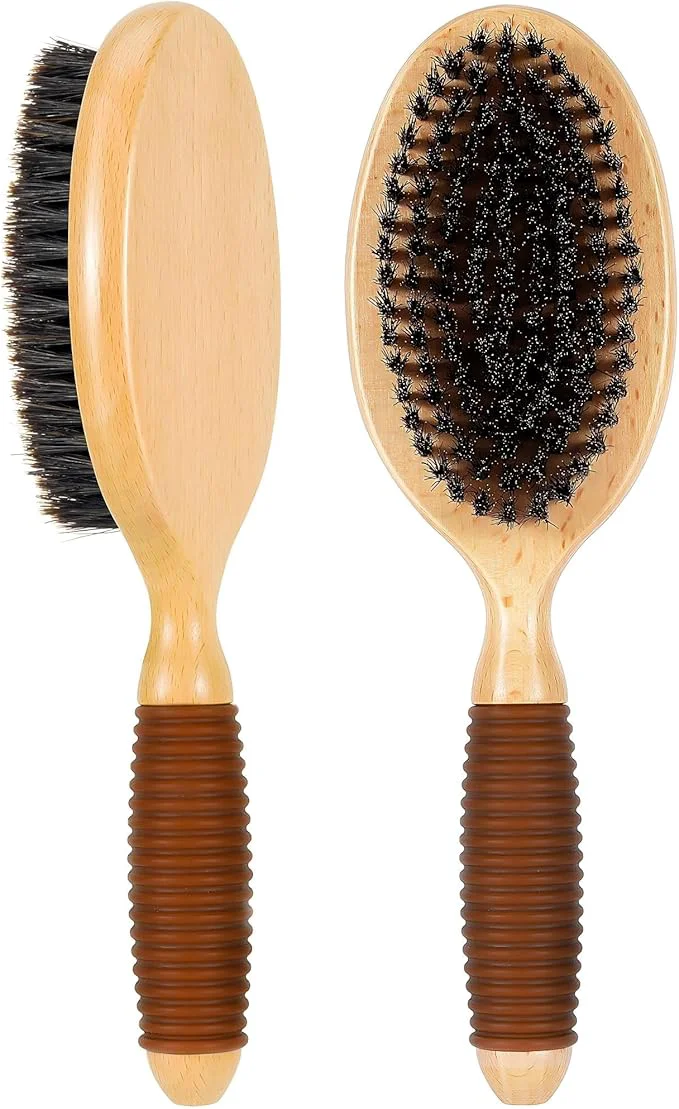 Detailed Boar Bristle Pet Brush for Short Haired Dogs and Cats Dog Cast Hair Brush for Shedding with Beech Wood Handle and Non-Slip RubberAbout This Fine