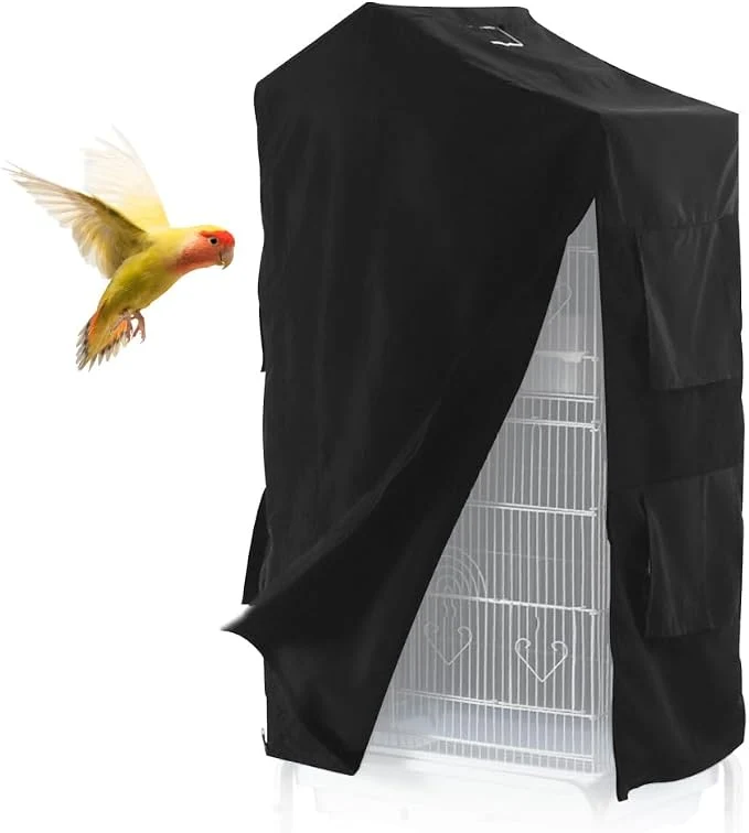 Detailed DONGKER Bird Cage Cover Waterproof Bird Black-Out Cover Breathable Enhanced