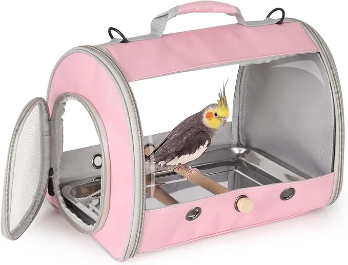 Reusable Long Tail Bird Travel Carrier Cage Contemporary