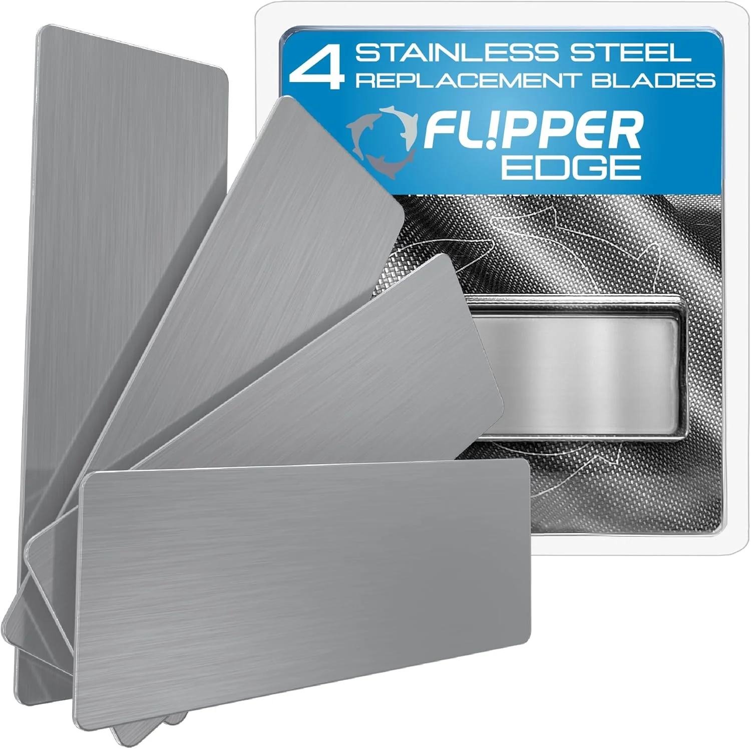Solid Flipper Edge Standard Stainless Steel Blades 4 Pack Proven