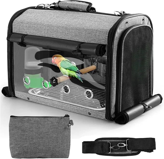 Unique Sanmoncare Bird Carrier Bag Cockatiel Travel Cage High-Grade