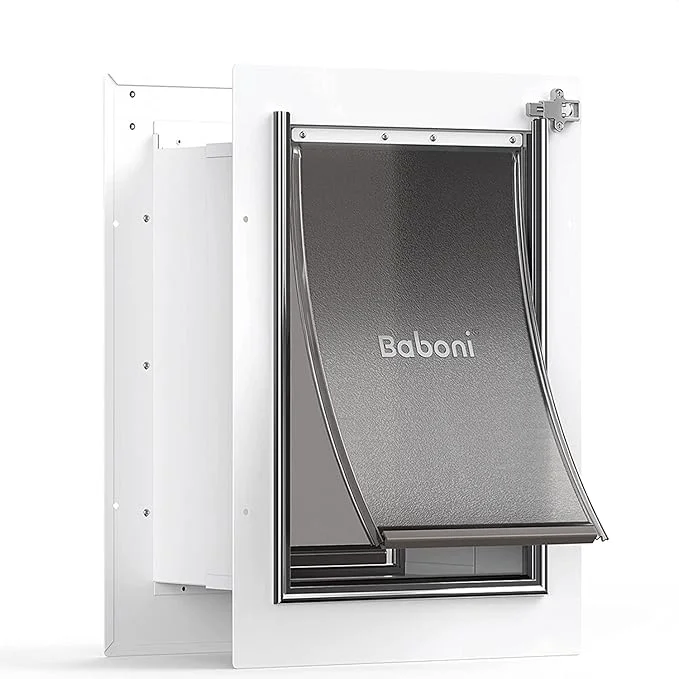 Smooth Baboni Pet Door for Wall Steel Frame and Telescoping Tunnel Aluminum Lock Functional