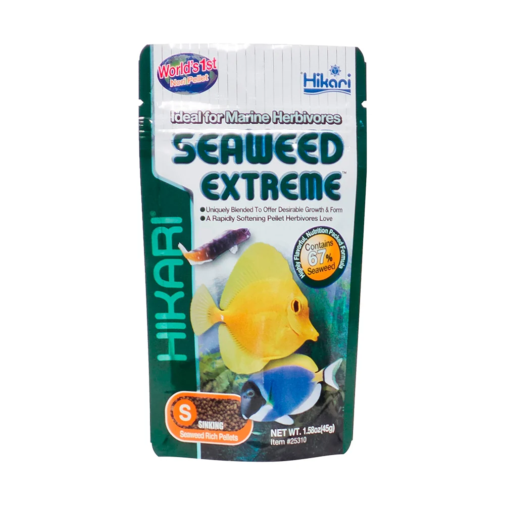 Advanced Hikari USA Seaweed Extreme Sinking Small Pellets Fish Food 1.58-oz Original Design