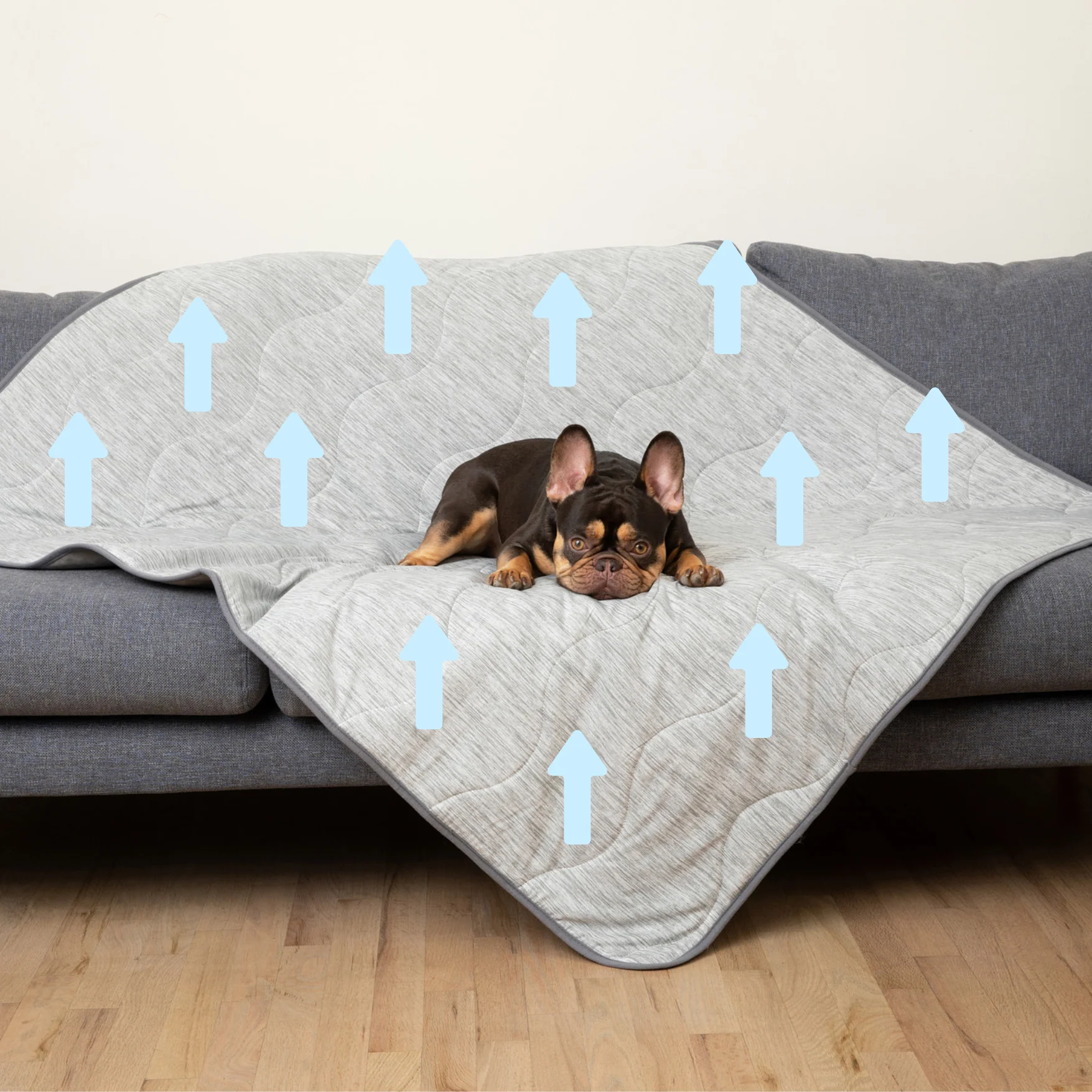 Relaxed PupChill™ Cooling Waterproof Blanket - Arctic Grey Secure