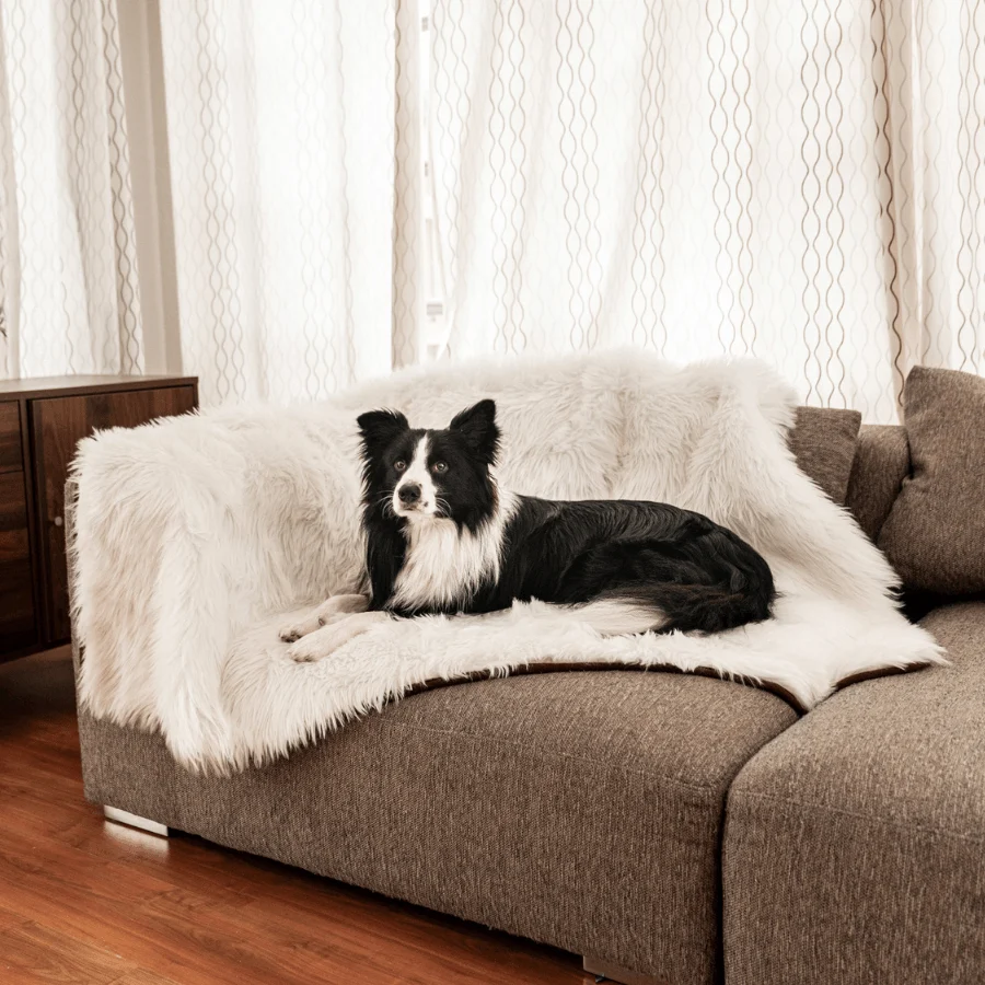 Stylish PupProtector™ Waterproof Throw Blanket - Polar White Trusted