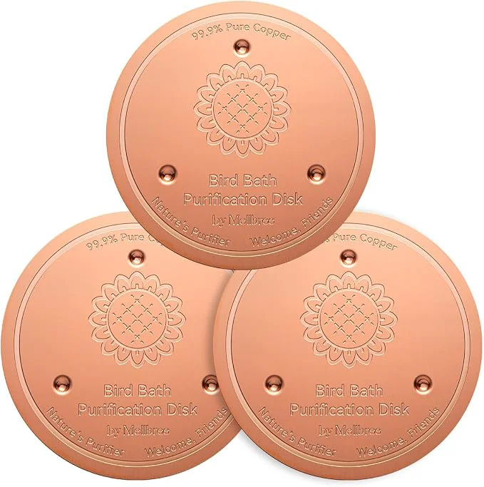 Trusted Mellbree 3-Pack Bird Bath Copper Disk 0.6mm Reinforced 99.99 Pure Copper Practical