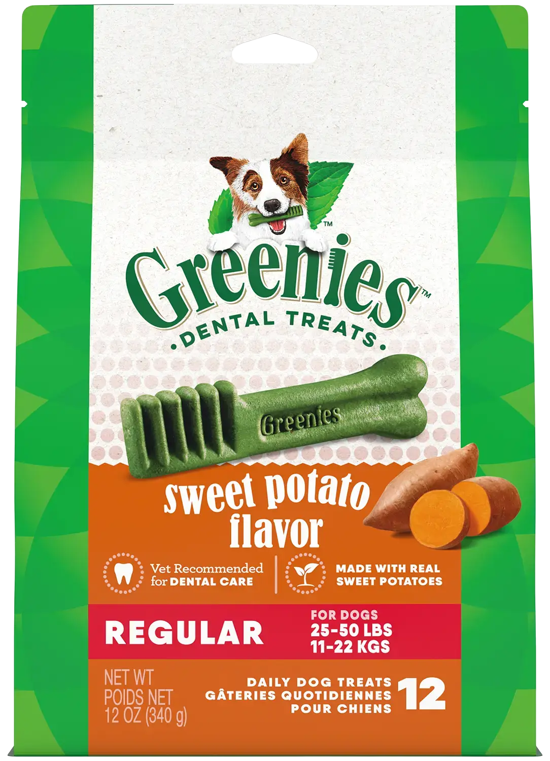 Flexible Greenies Sweet Potato Dog Dental Treats Regular 12-oz 12 Count Top-Quality