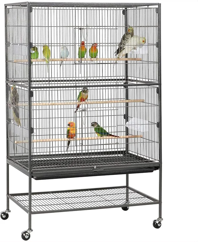 Crafted Yaheetech 52-inch Wrought Steel Standing Large Flight King Bird Cage Original Design