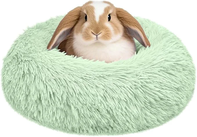 Certified Bunny Rabbit Hideout Bed Small Animal Bedding Donut-Shaped Burrowing Pet Bed Excellent