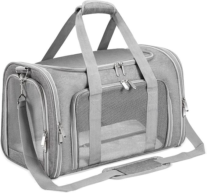 Certified Soft-Sided Cat Dog Pet Carrier Collapsible Pets Travel Carriers