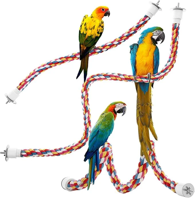 Versatile Bird Rope Perches Parrot Toys 36 inches Rope Bungee Bird Toy Contemporary
