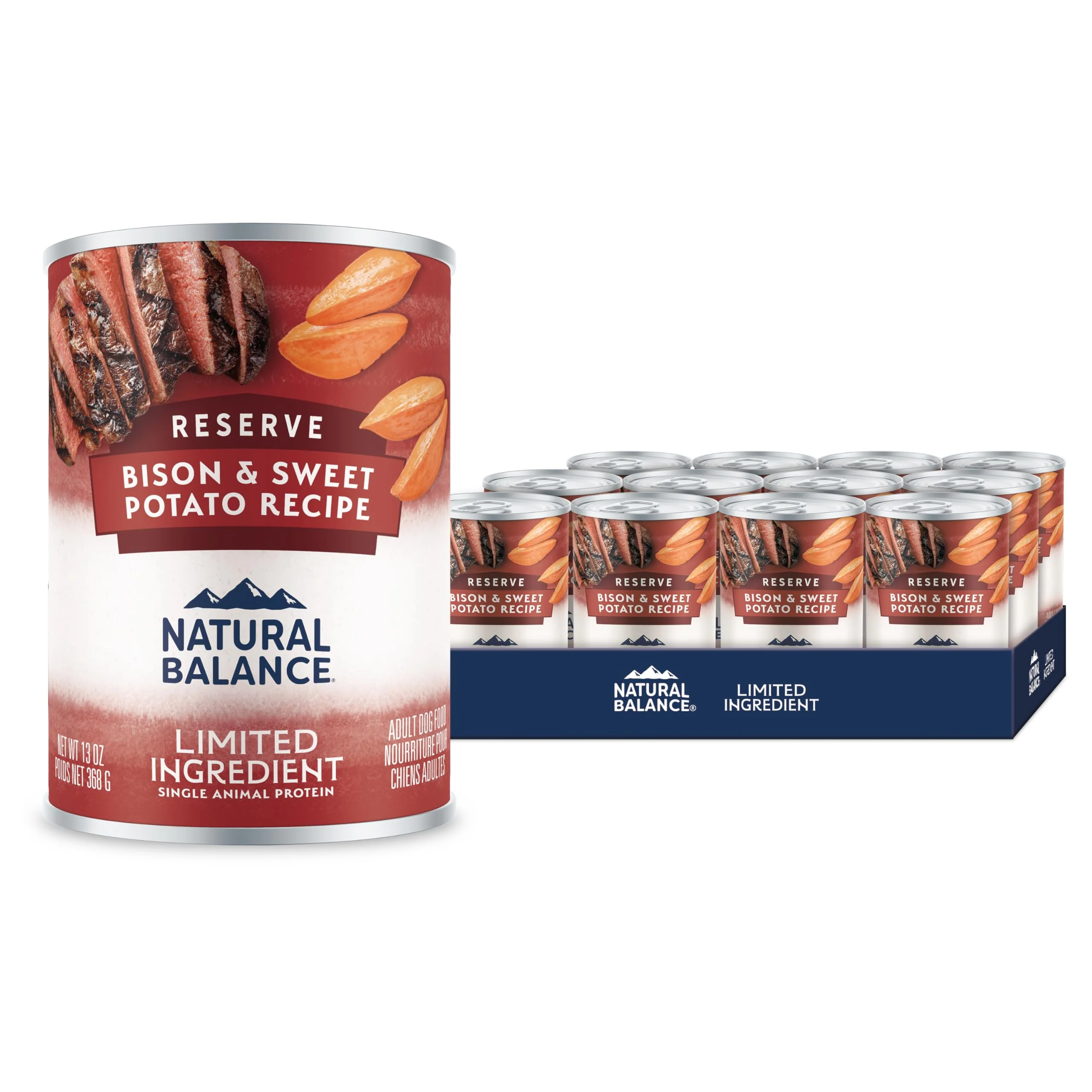 Eco-Friendly Natural Balance Limited Ingredient Bison Sweet Potato Canned Dog Food – Grain- 13 oz 12-Pack Prestigious