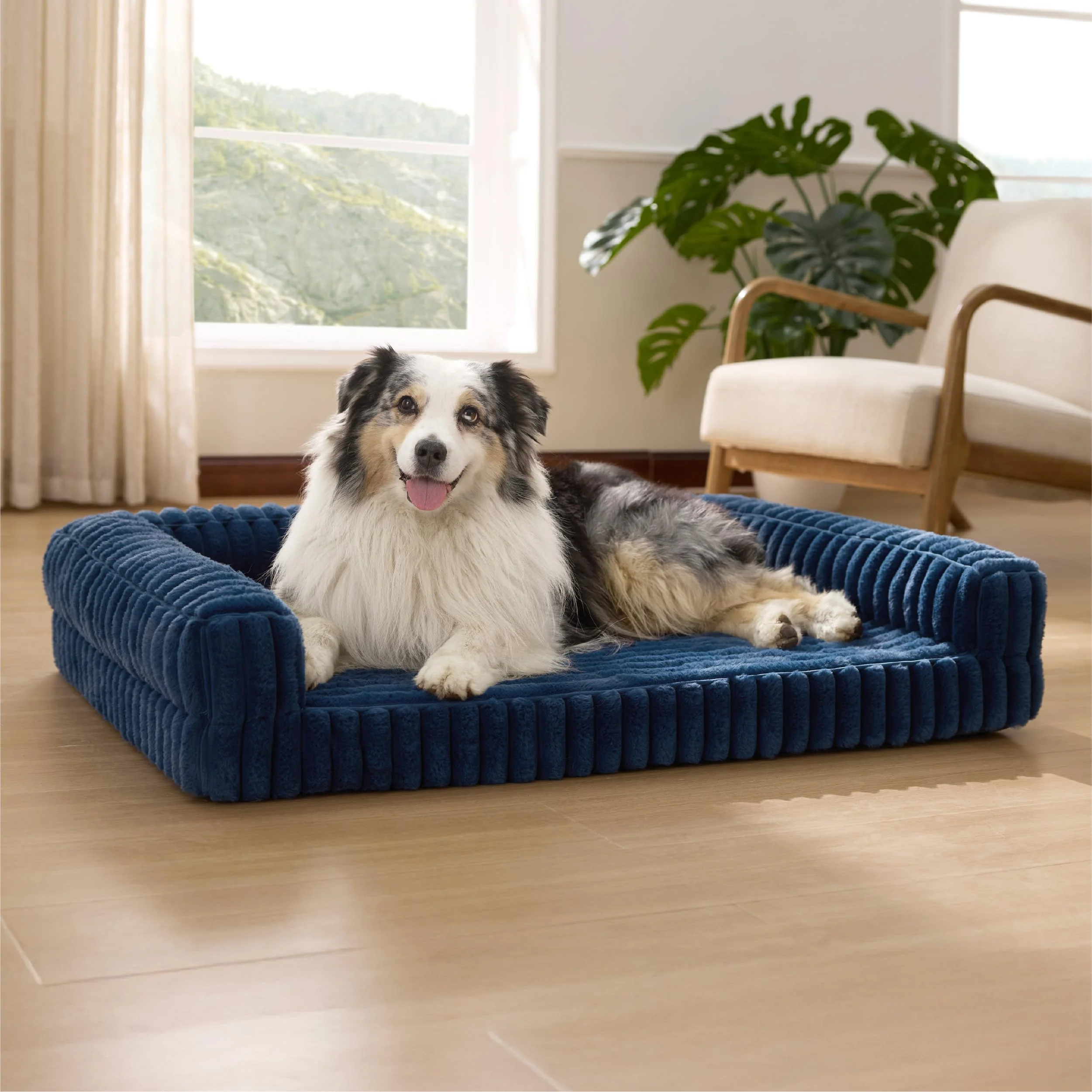 Artisan Bedsure Orthopedic Dog Bed XL – Waterproof Memory Foam Non-Slip Sides Blue Contemporary