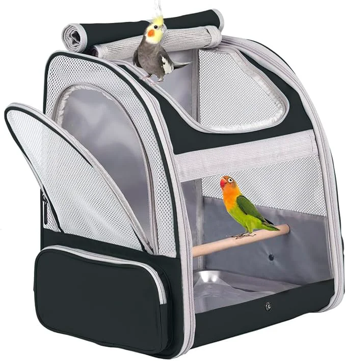 Luxury Bird Backpack Carrier with Stand Perch Bird Travel Backpack Casual