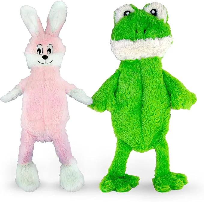 Reliable FGA MARKETPLACE Frog-Pink Rabbit Flat NO Stuffing NO Squeak Plush Dog Toy Funny Style Will Entertain Your Pet for Hours for Small and Medium Dog 21 INCH LongAbout This Excellent