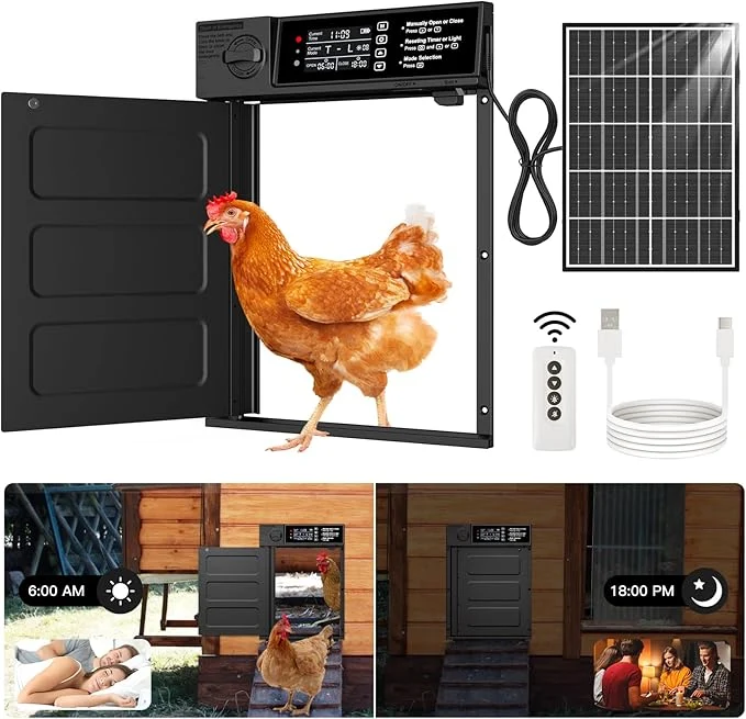 Prestigious Automatic Chicken Coop Door Large Size Solar Powered Coop Door Modern