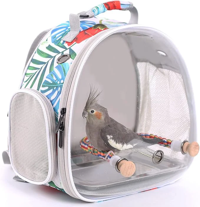 Specialty Bird Carrier Backpack with Rope Perch Portable Bird Travel Carrier Backpack Environmentally Friendly