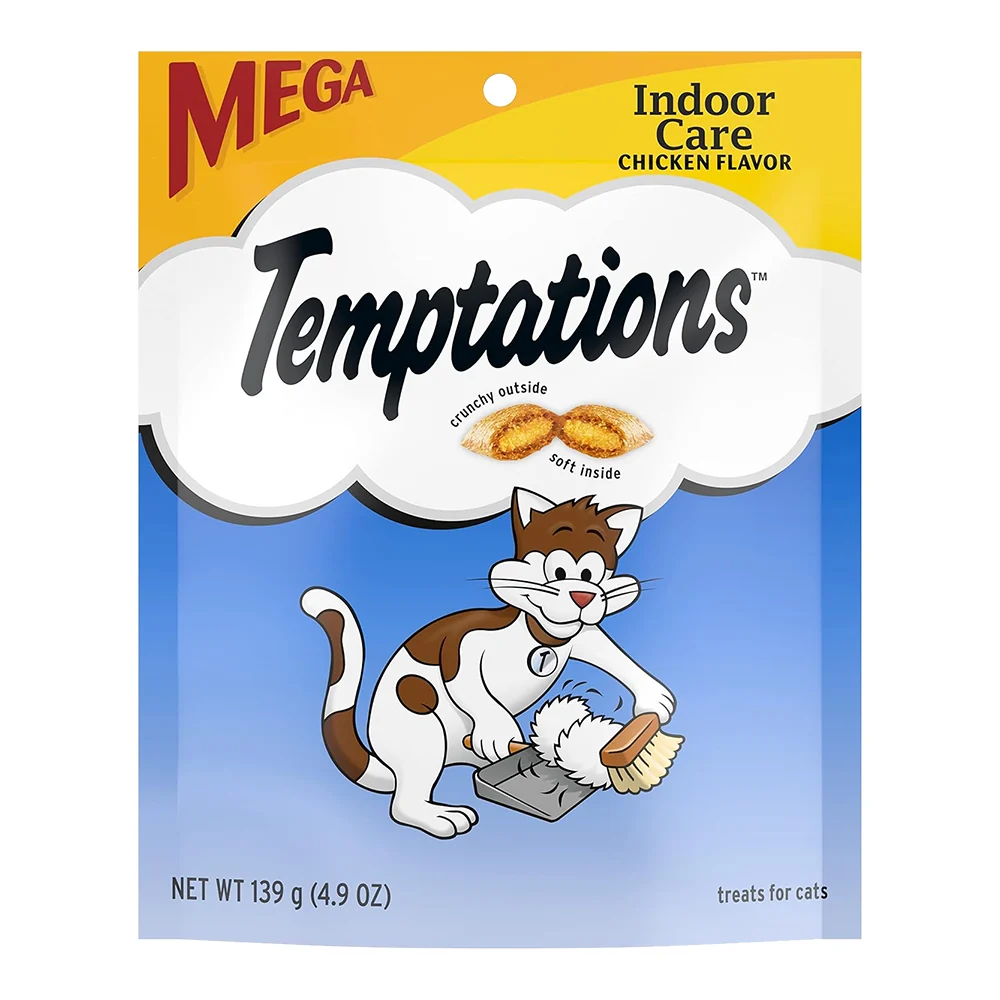 Excellent Temptations Indoor Care Crunchy Soft Adult Cat Treats Chicken 4.9-oz Genuine