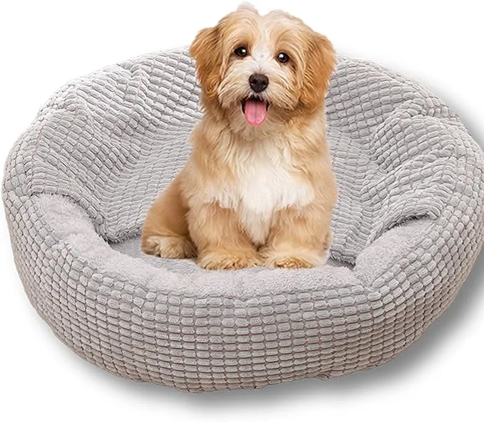 Carefully Designed Dog Bed with Attached Blanket Anti-Anxiety Hooded Pet Dog Cat Beds Washable Calming Dog Sofa with Anti-Slip Bottom Large Gray Overview Professional