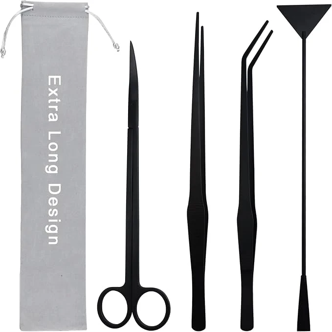 Dependable Aquarium Aquascape Tools Kit Long 15 Inch Stainless Steel Aquatic Plants Tools Verified