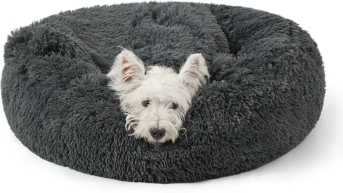 World-Class NOYAL Calming Dog Bed for Anxiety Hooded Donut Cave with Blanket Plush Fluffy Washable Pet Bed for Small Medium Dogs CatsAbout ThisOverview Exclusive