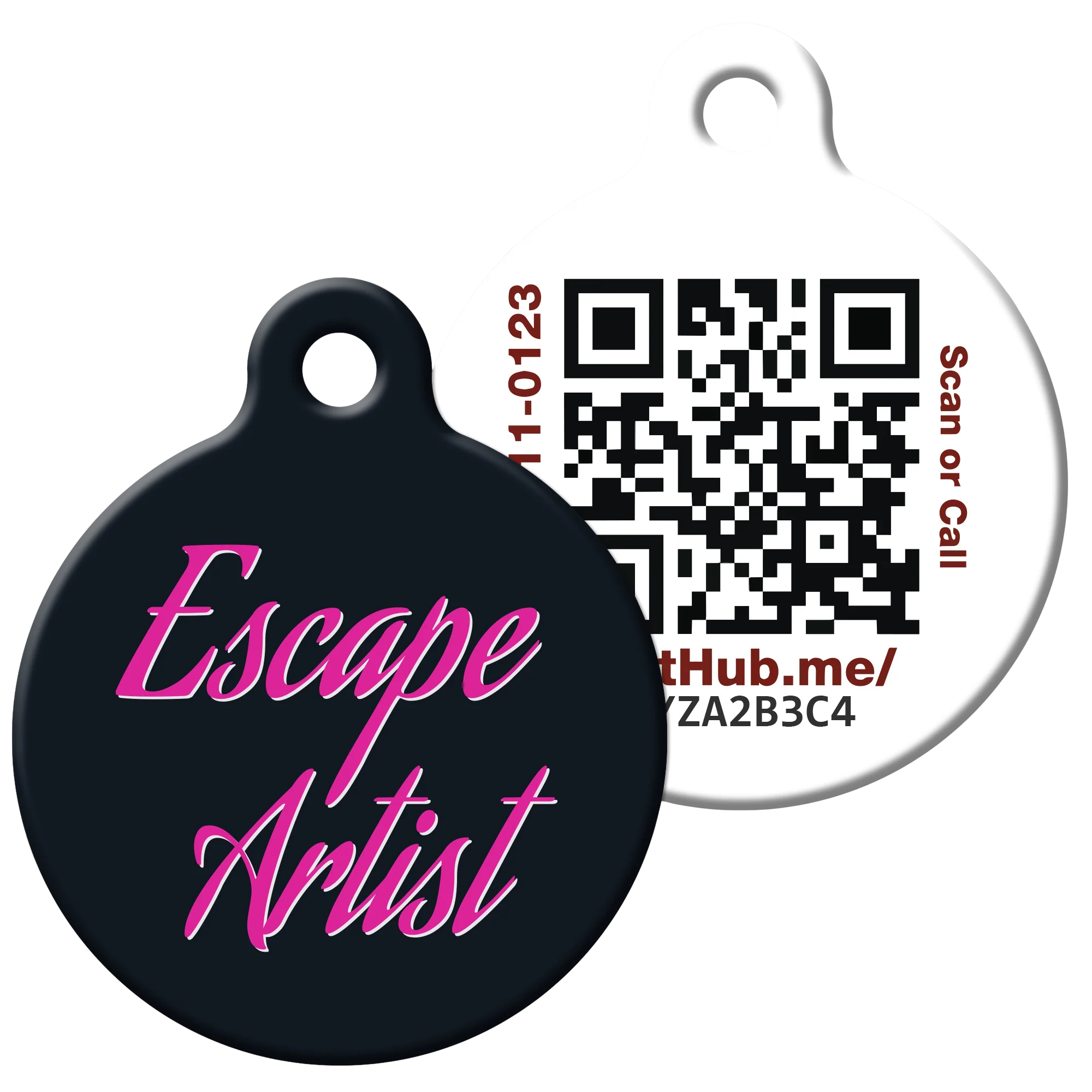 Authentic PetHub QR ID Pet Tag - Escape Artist Unique