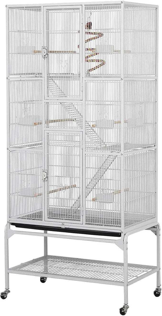 Authentic Yaheetech 69'' Extra Large Bird Cage Metal Parrot Cage w Detachable Stand World-Class