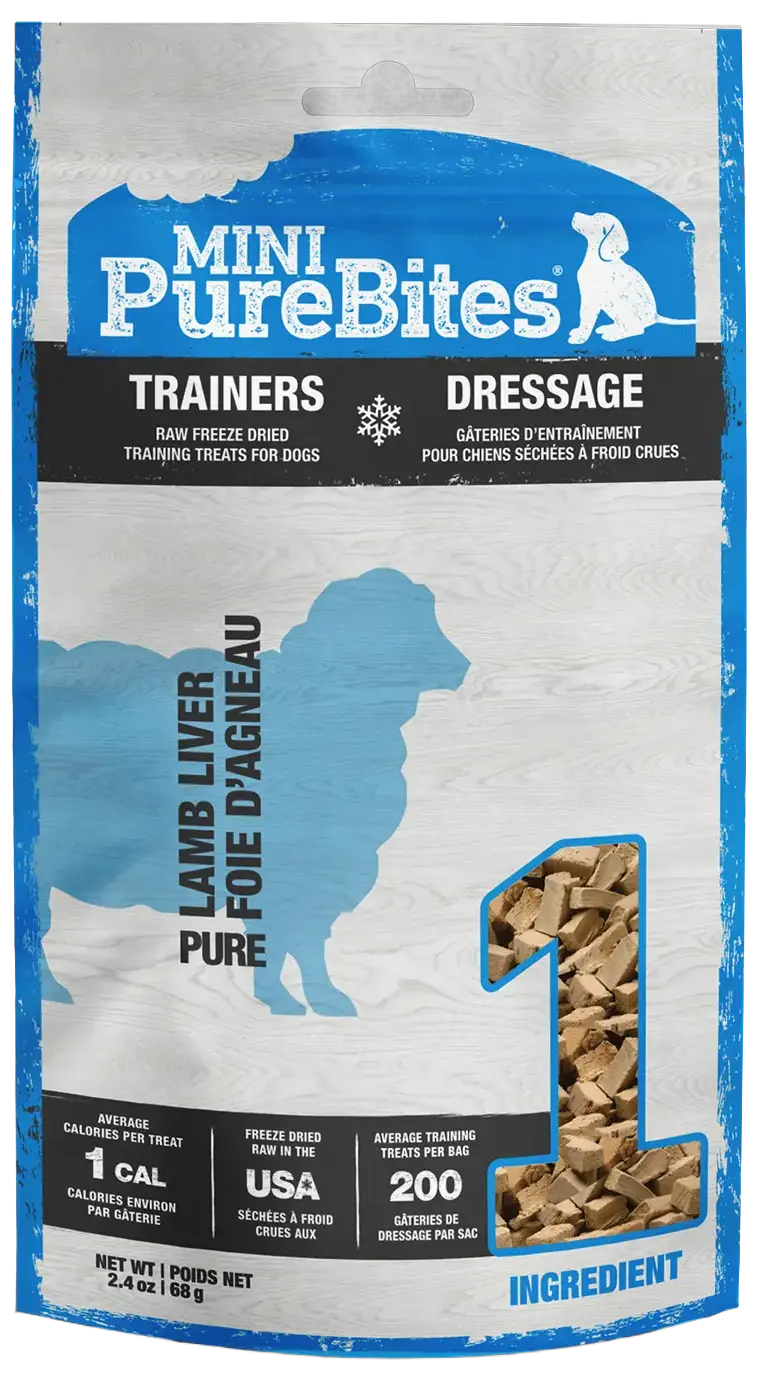 Genuine PureBites Mini-Trainers Lamb Liver ze-Dried Pure Dog Treats 2.4-oz Advanced
