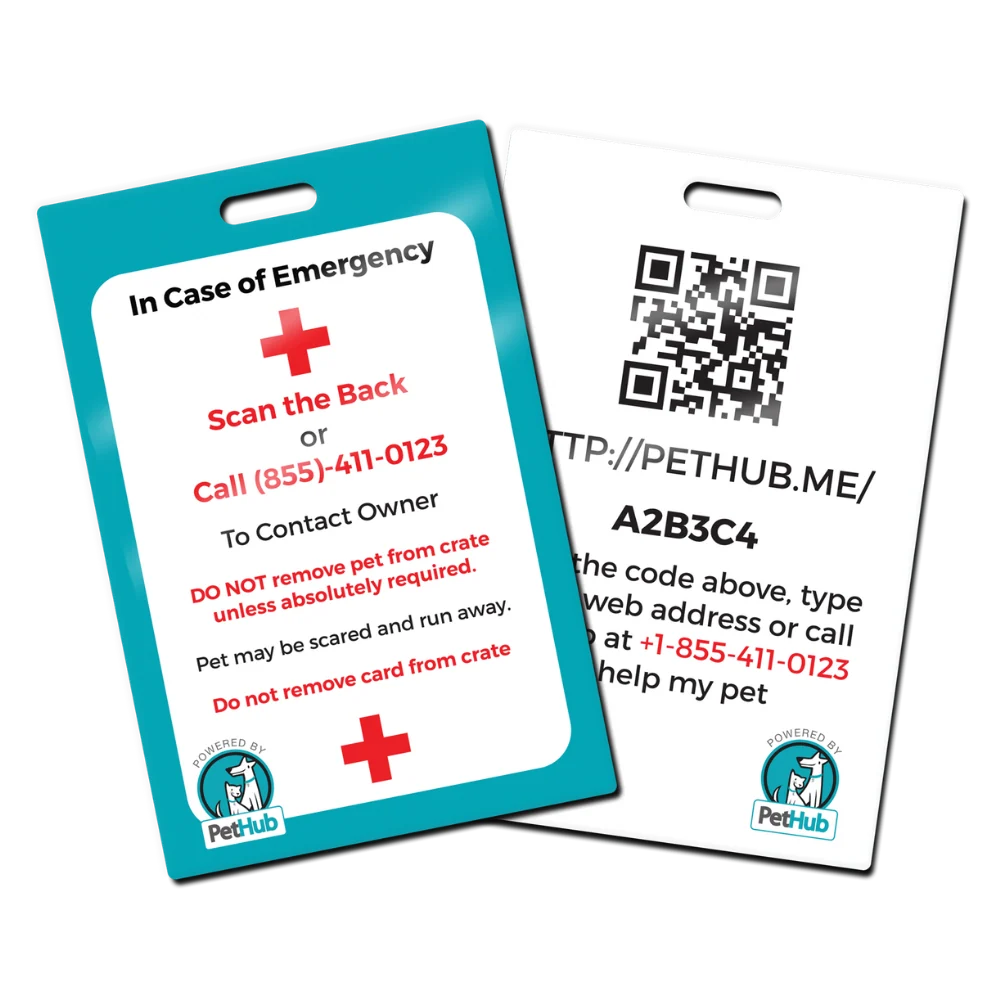 Comfortable QR Pet Identification Travel Crate Card Healthy