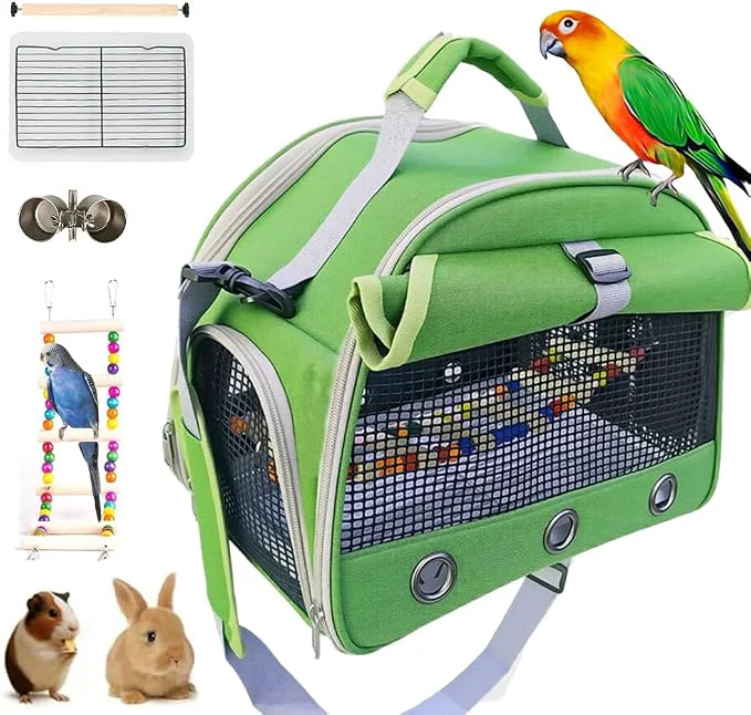 Casual Bird Carrier Travel Cage with Perch Food Bowl Pet Backpack Parrot Carrier Quality