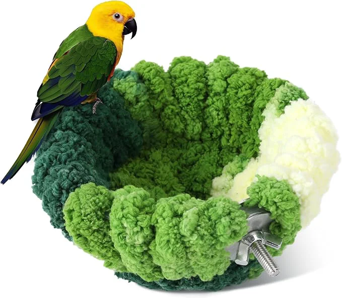 Consistent Bird Nest for Cage Plush Hanging Bird Bed for Parakeet Breeding Bird House Contemporary