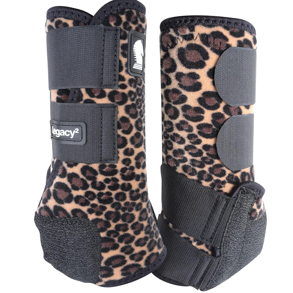 Traditional Classic Equine Legacy2 Front Boots Cheetah Large - Suspensory Support Stylish